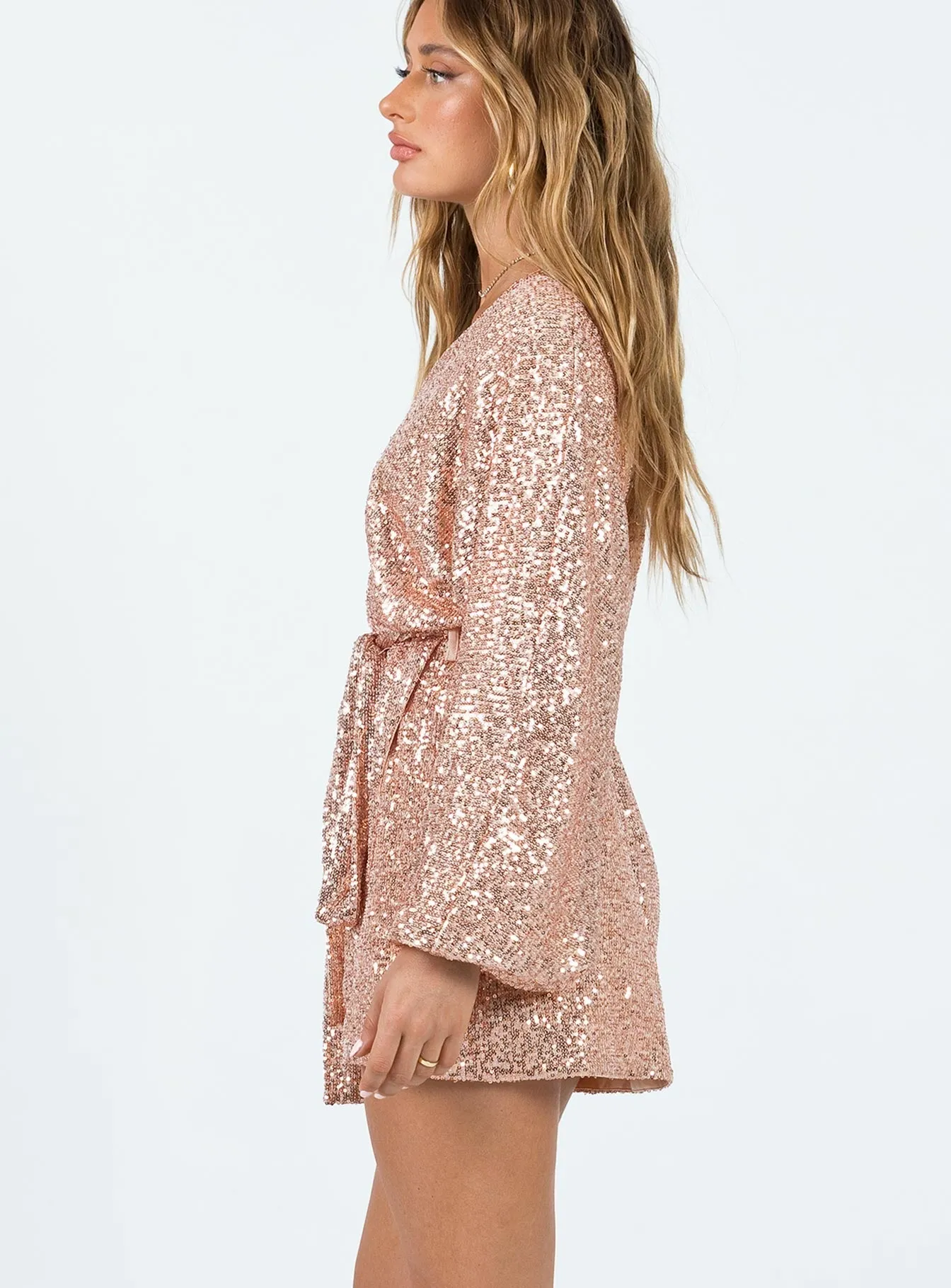 City Scene Dancing Queen Mini Dress Champagne