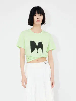 Logo Printed Cotton T-shirt Comfortable texture Wrinkle Resistant Material