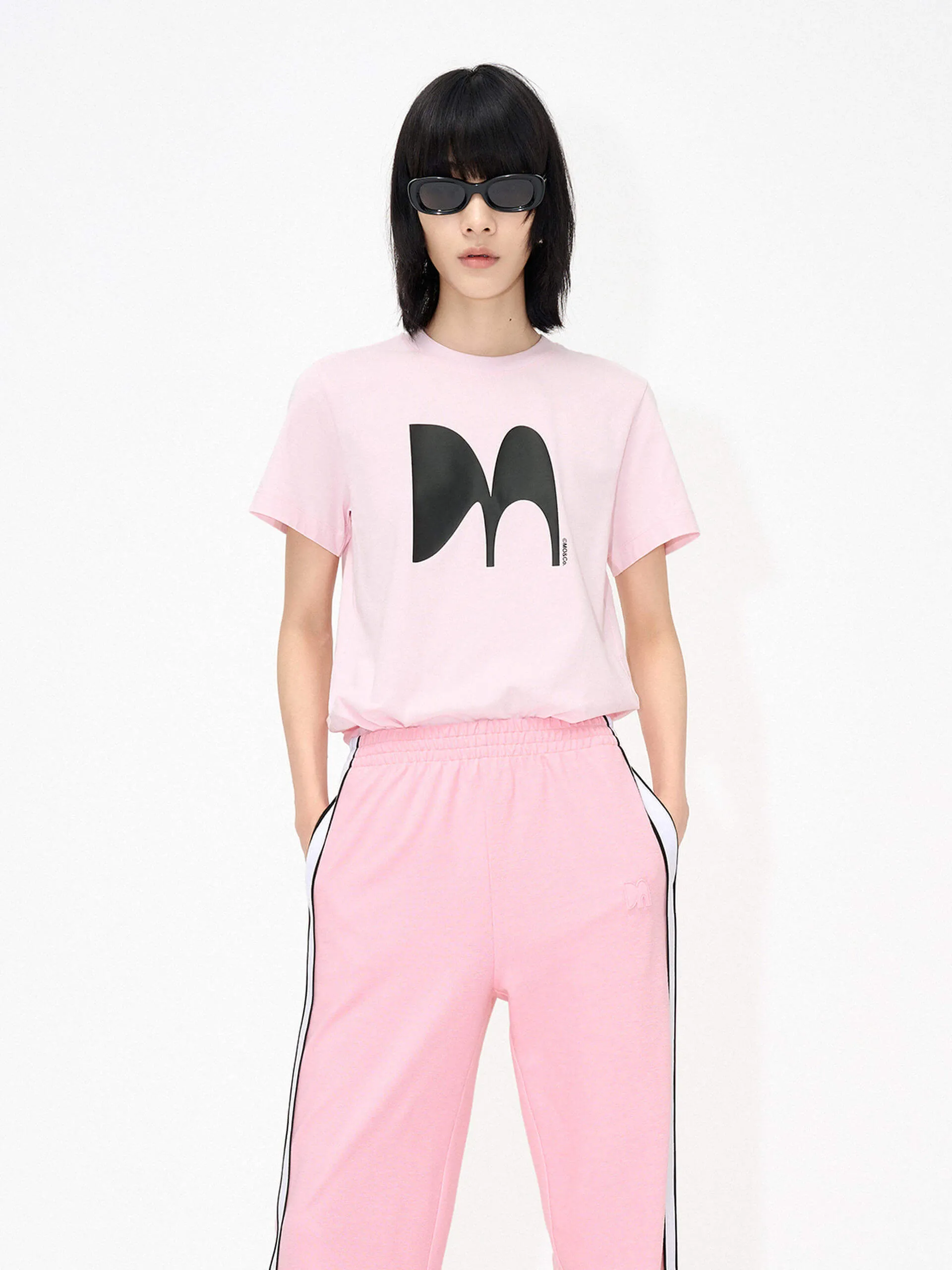 Layerable Look Logo Printed Cotton T-shirt