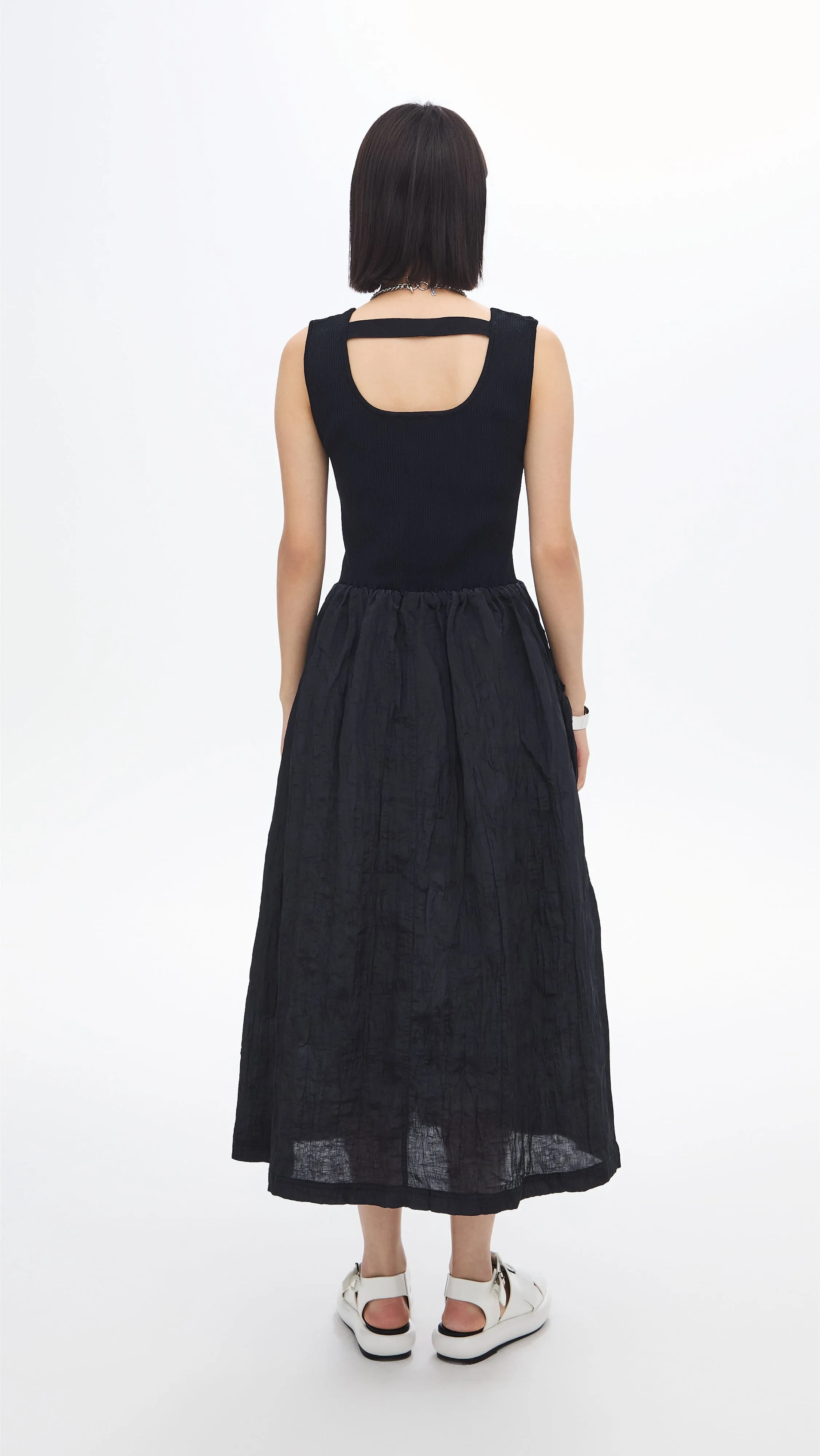 Dense Fit Skin Hug Nylon Patch Knit Dress