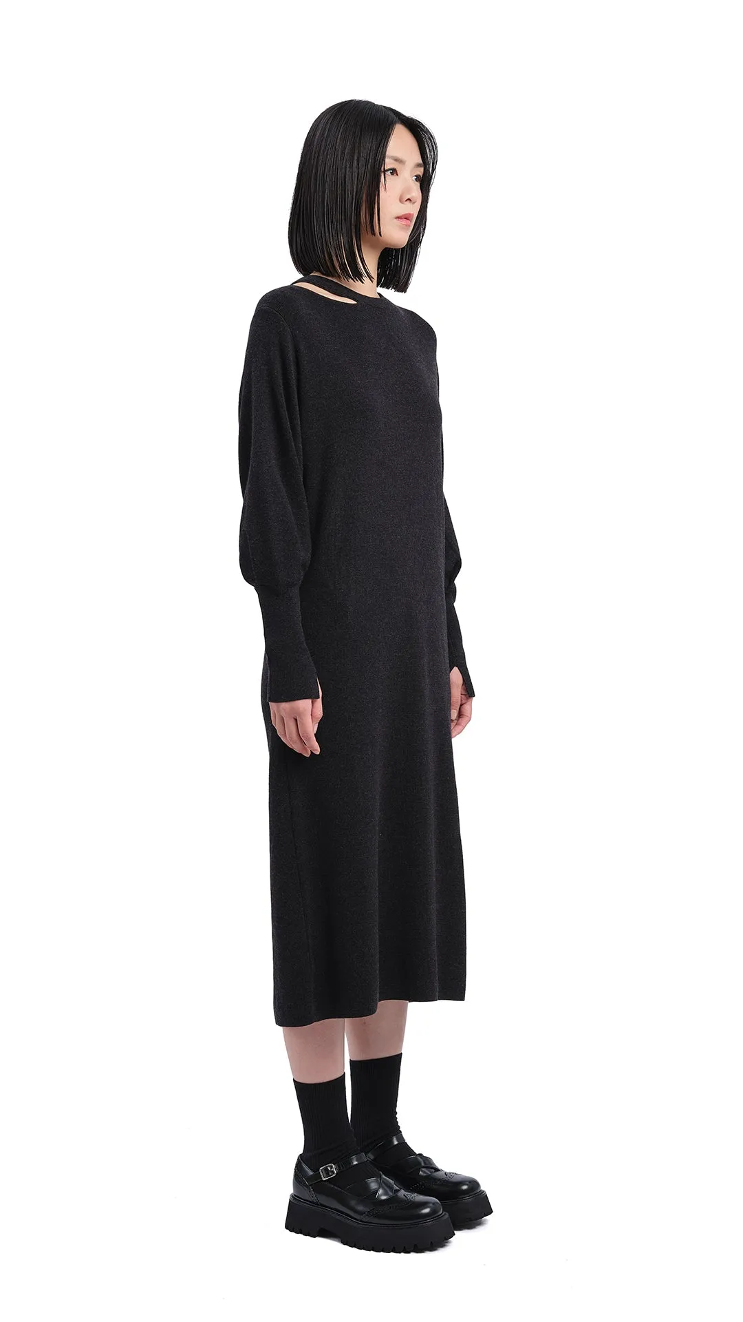 DurableCoverstitch Biella Wool Knit Dress