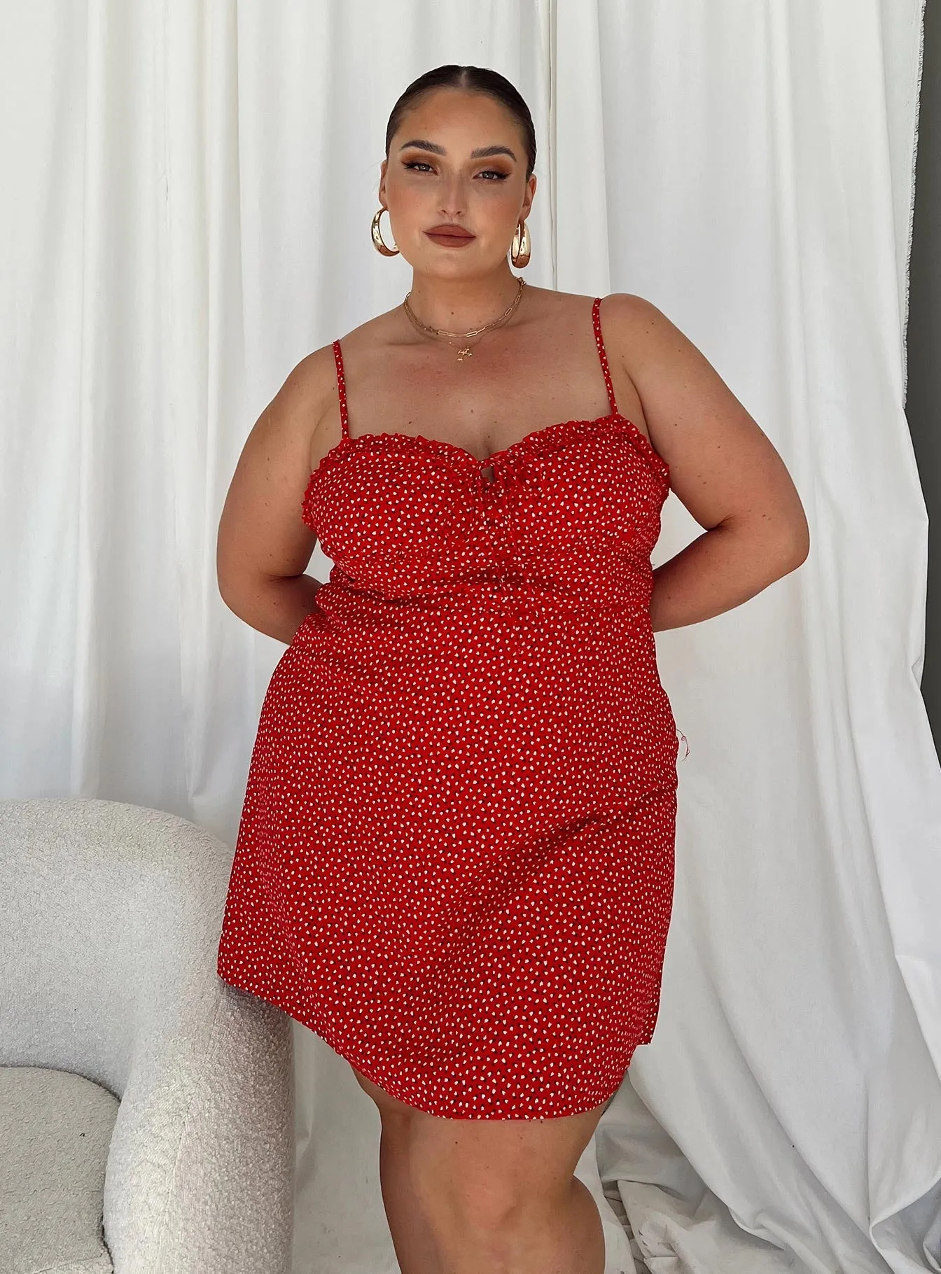 Club Rush Love Birds Mini Dress Red Curve