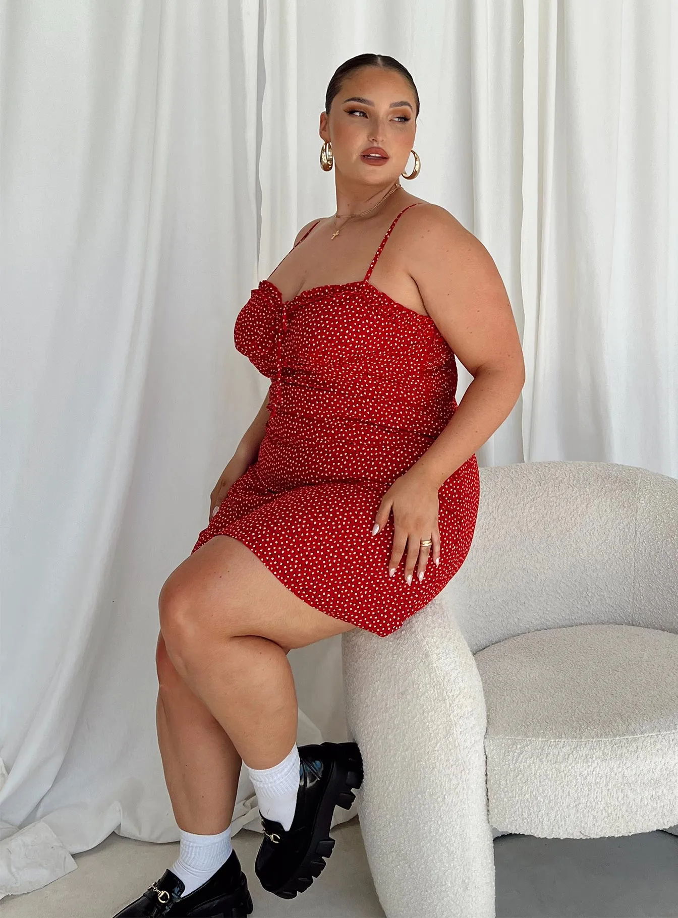 Love Birds Mini Dress Red Curve Bold Look Minimal Look