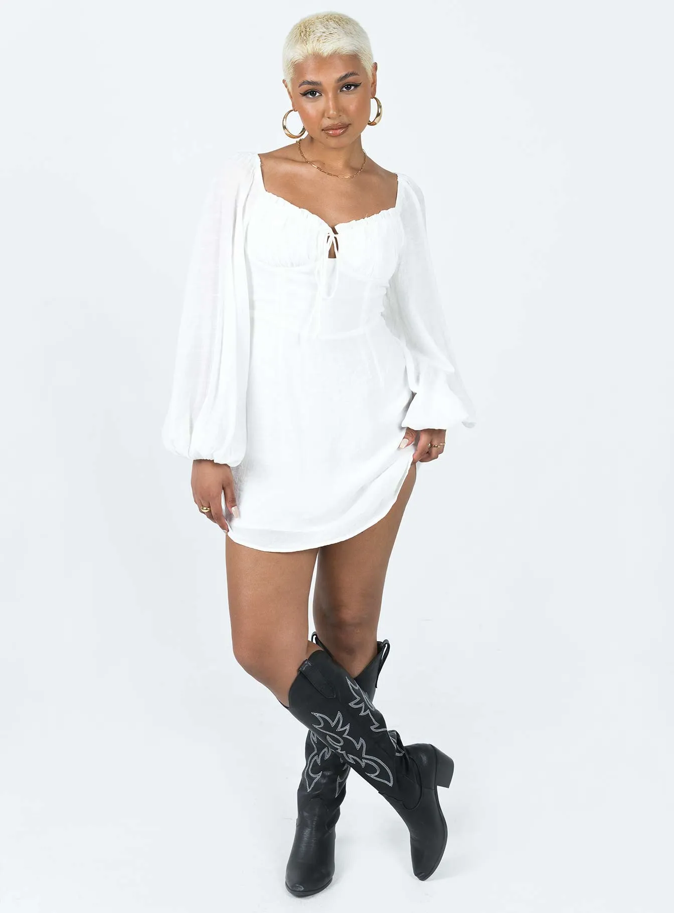 Milly Mini Dress White Shine Fresh Youthful Vibe