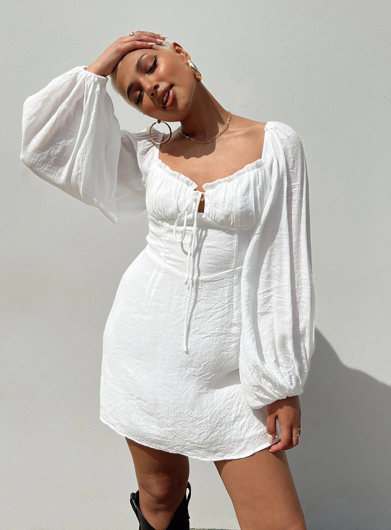 Milly Mini Dress White Fast Life Subtle Texture