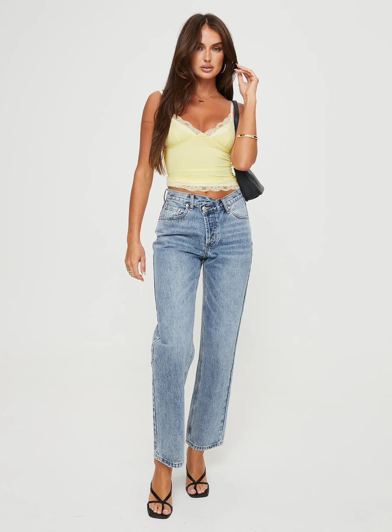 Day Wear Multi Season Piece Holly Asymmetric Straight Leg Jean Vintage Mid Wash