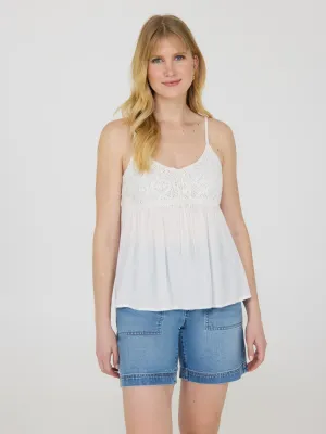 Digital Glow Tale Core Cotton Crochet Tank Top