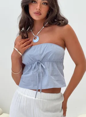 Annelyse Strapless Top Blue SunProtective LowImpact Manufacturing