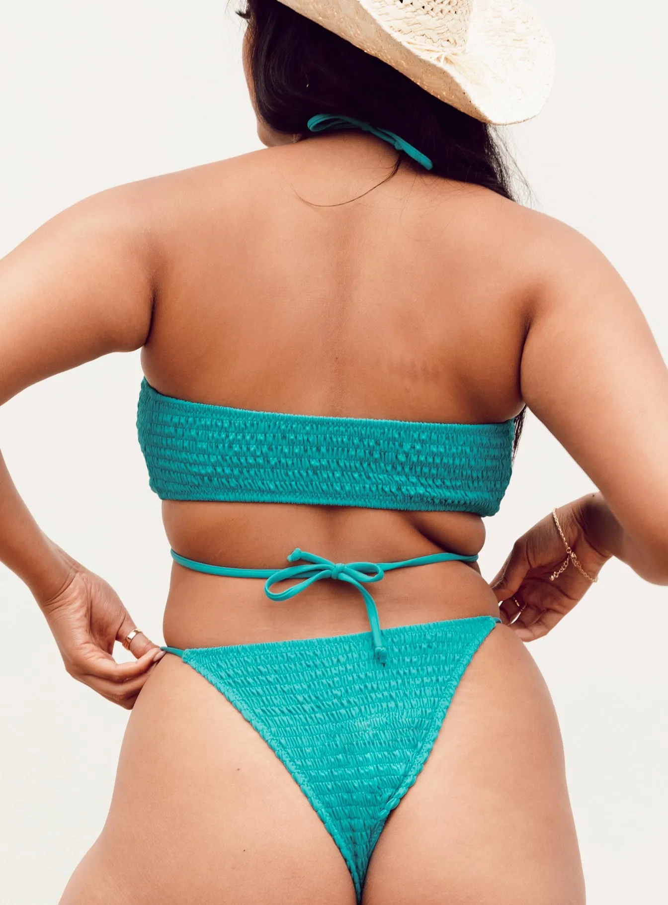 Non Slip Elastic Anti Fade Technology Ava Bikini Top Blue