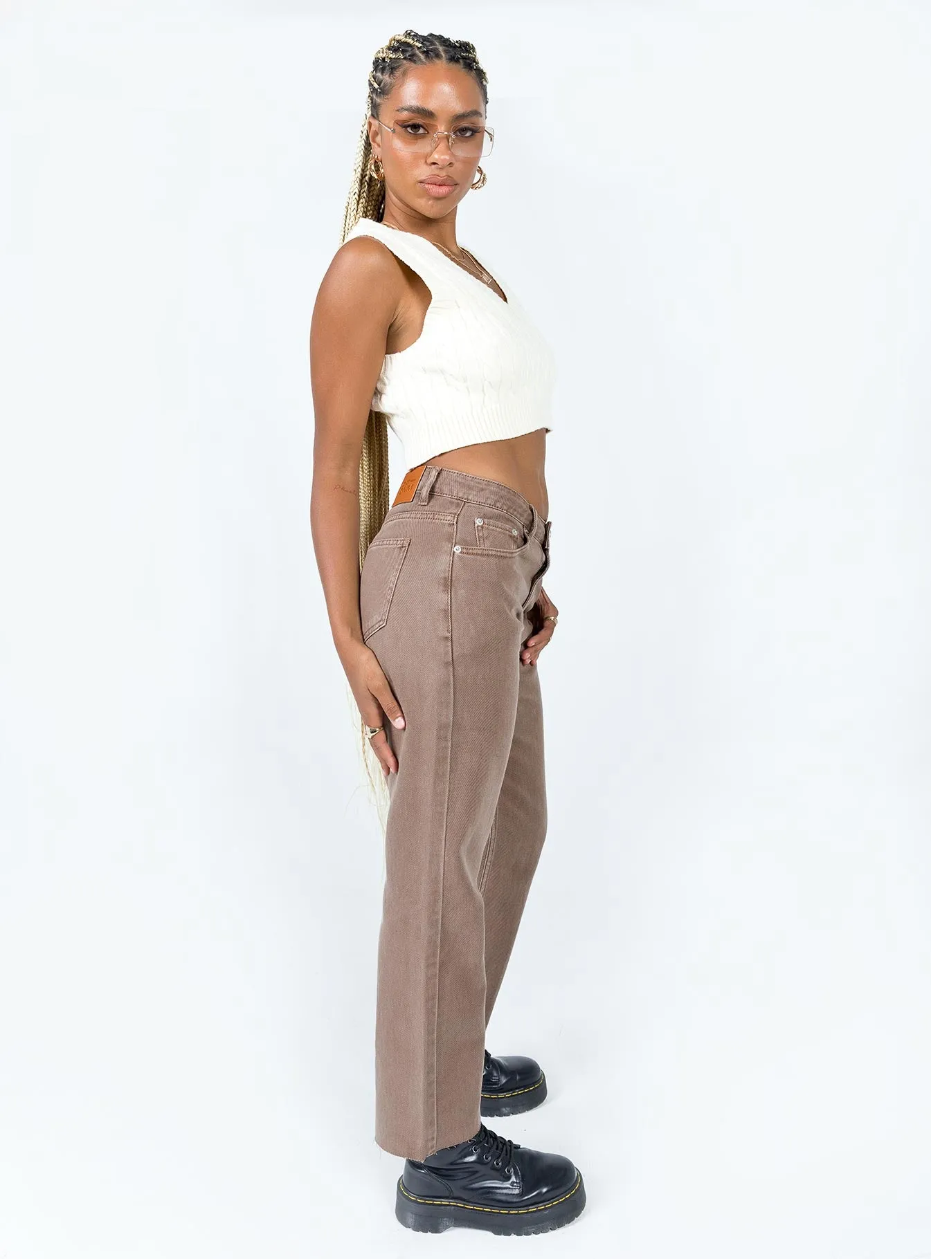 Eda Straight Leg Jean Brown Beach Day Breathable