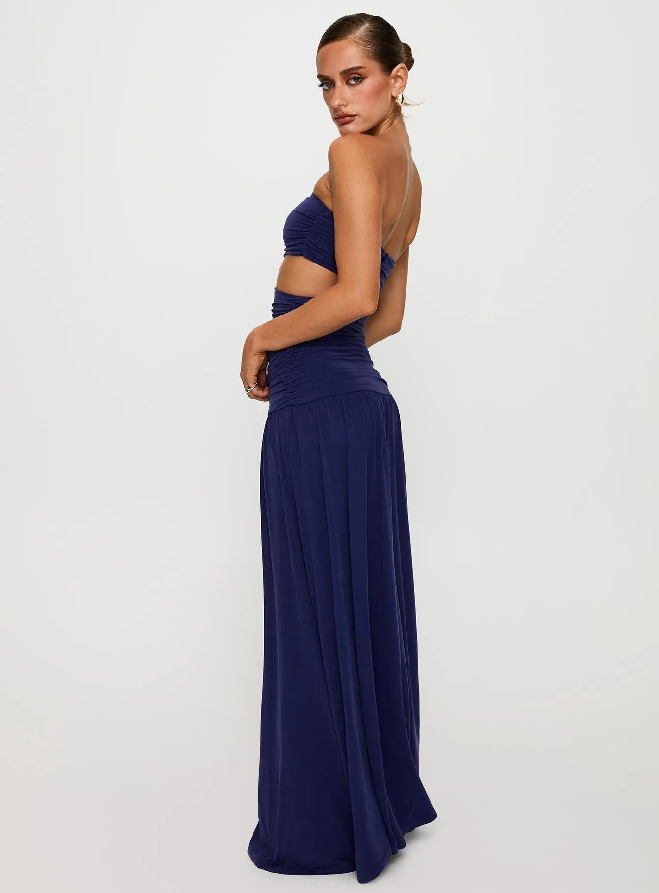 Lawn Wedding Grandeur Strapless Maxi Dress Navy