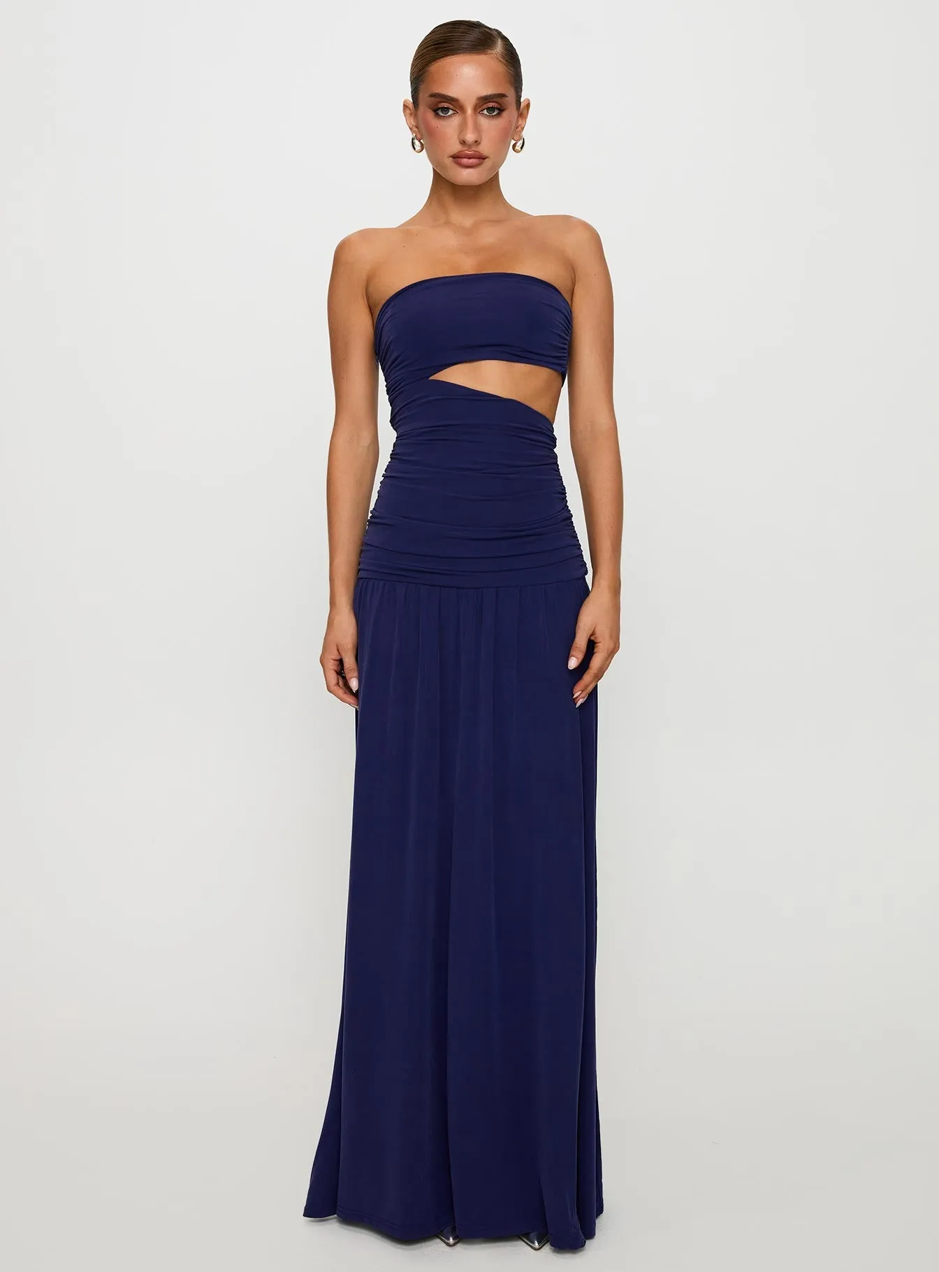 Warm Air Grandeur Strapless Maxi Dress Navy