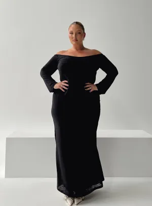 Korey Off The Shoulder Maxi Dress Black Curve Versatile occasion dress