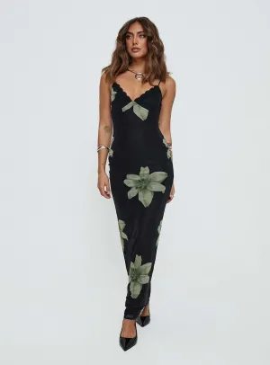 Stardrop Maxi Dress Black Floral Tide Glow