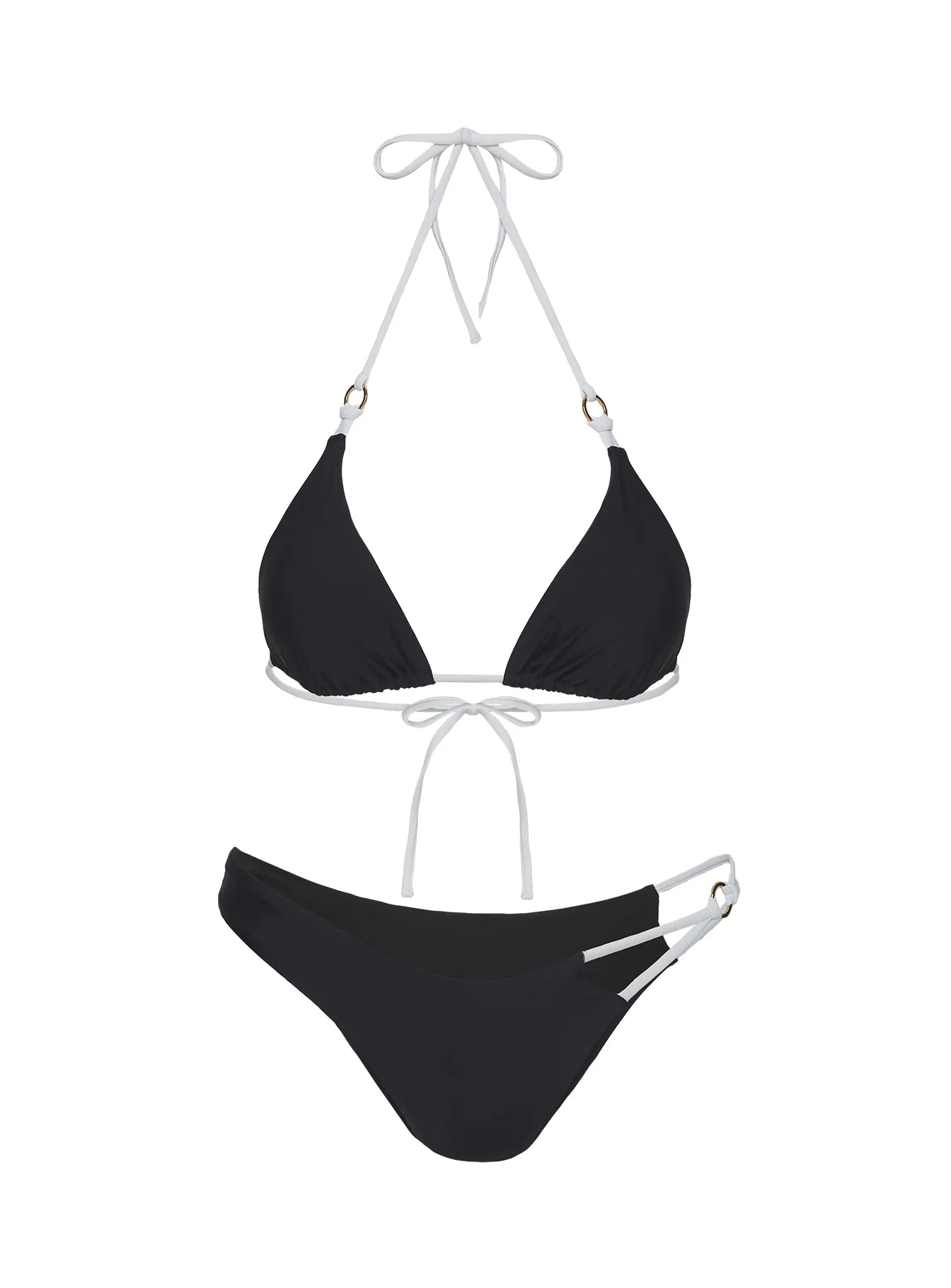 Breathable fabric Stellie High Cut Bikini Bottom Black