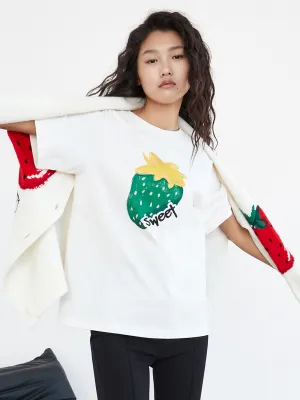 Pattern Print Cotton T-shirt Premium Comfort