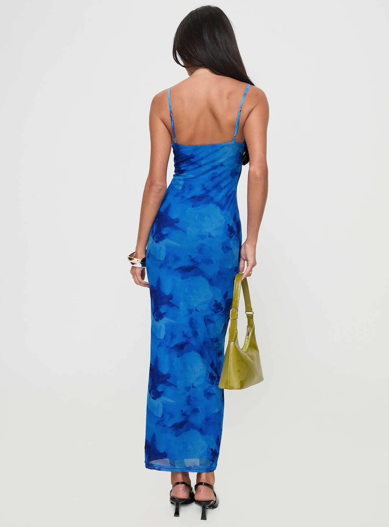 Hathaway Maxi Dress Blue Floral Perfect for layering with jackets or sweaters this maxi dress works for year-round wear
