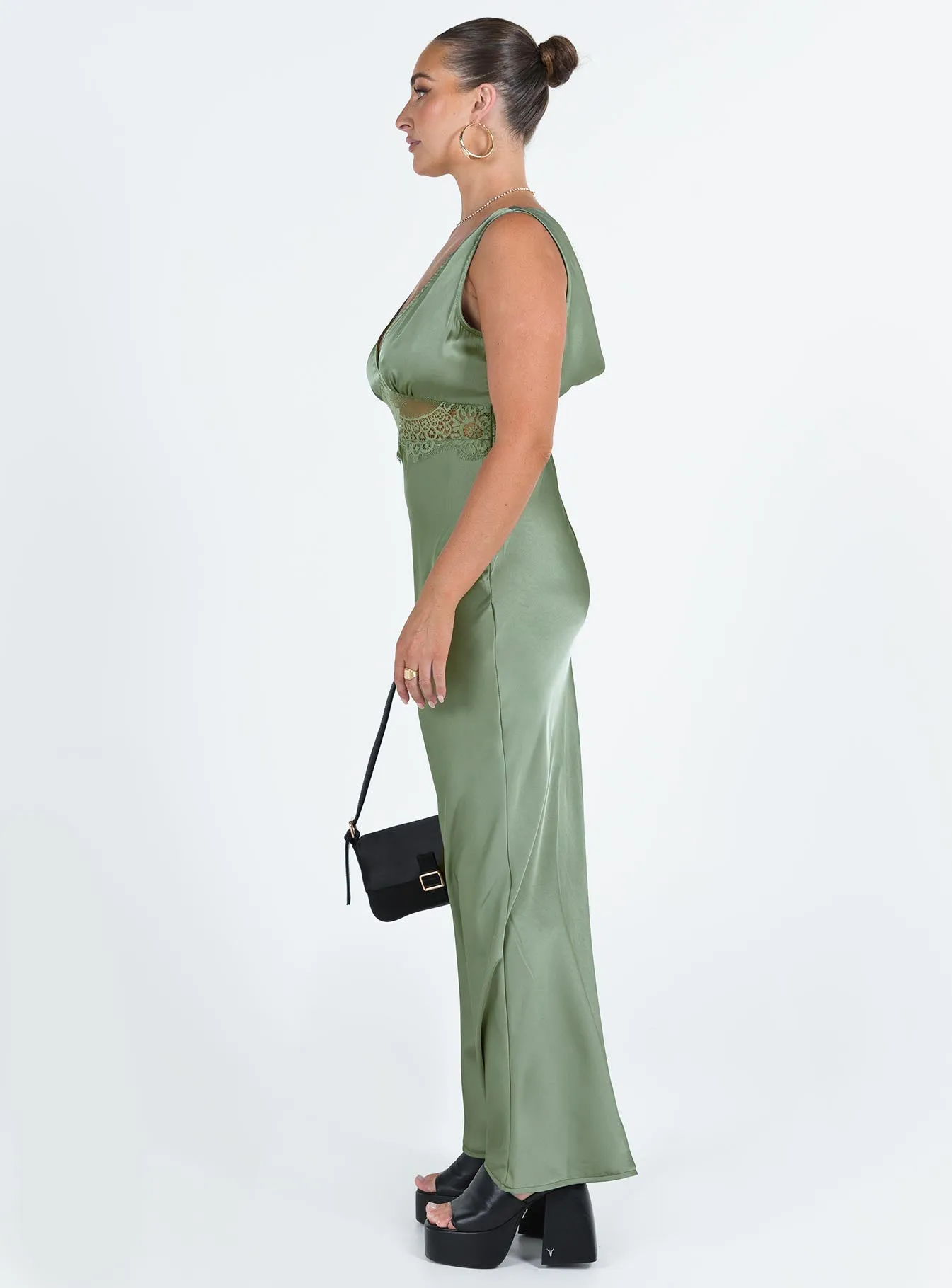 Relaxed fit formal wear Madon Maxi Dress Sage