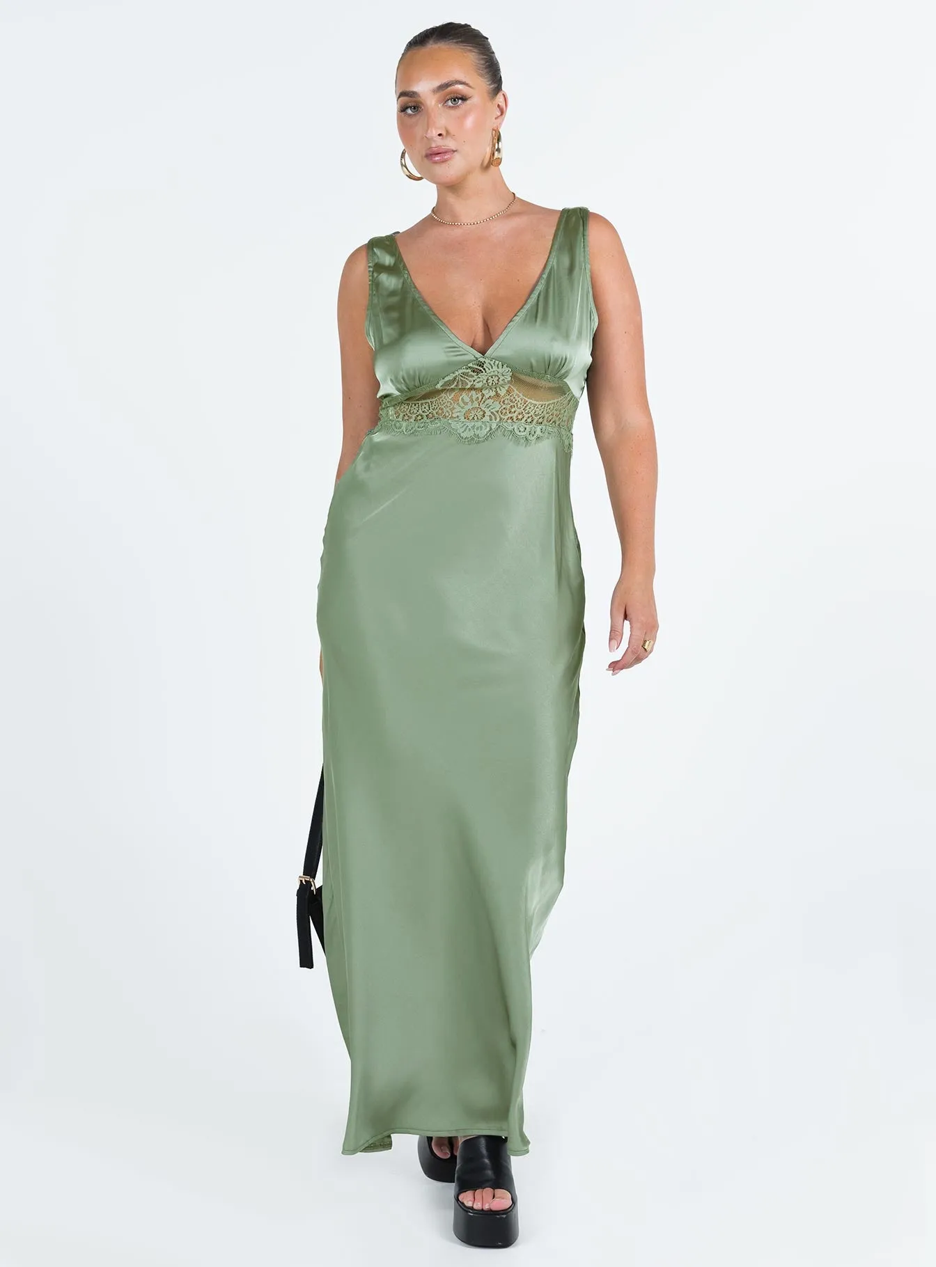 Madon Maxi Dress Sage Iron Gate Happy Vibe