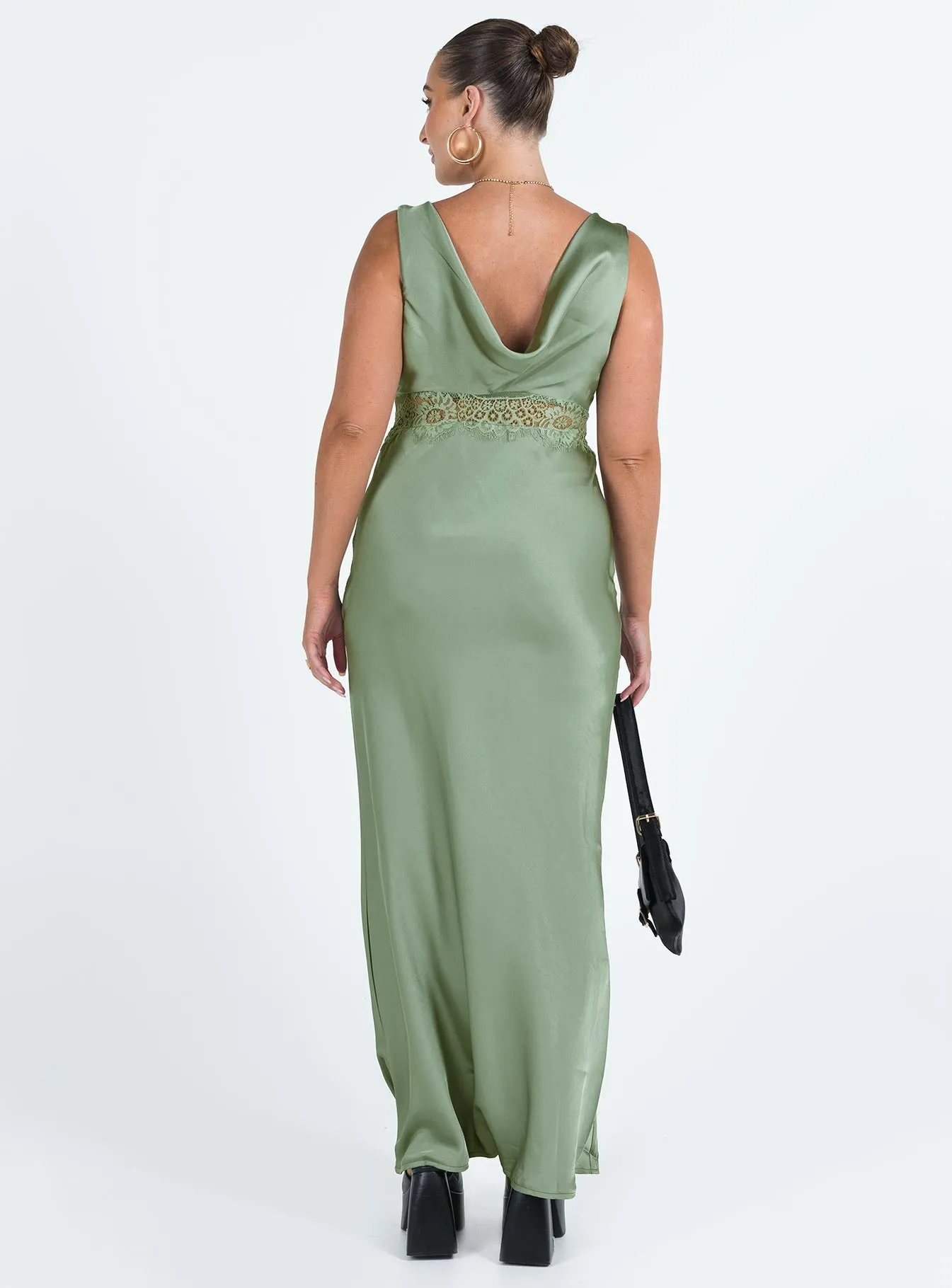 Elegant dinner dress Navy Tone Madon Maxi Dress Sage