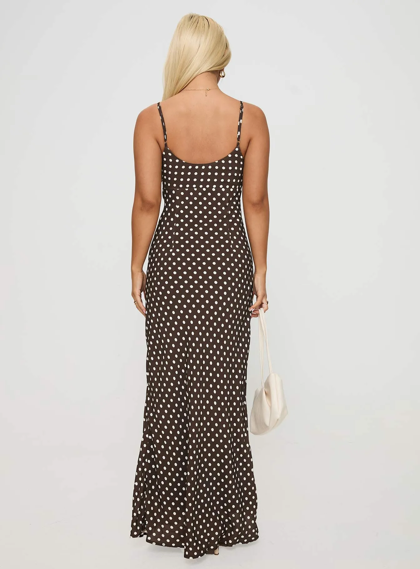 Jorjana Polka Maxi Dress Brown / White Water Glow