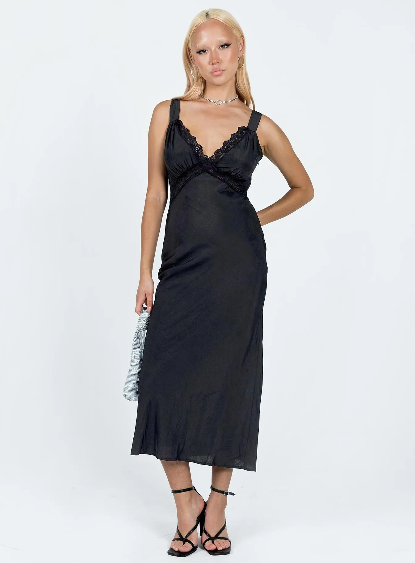 Muslin Soft Spanish Heat Hannelle Maxi Dress Black