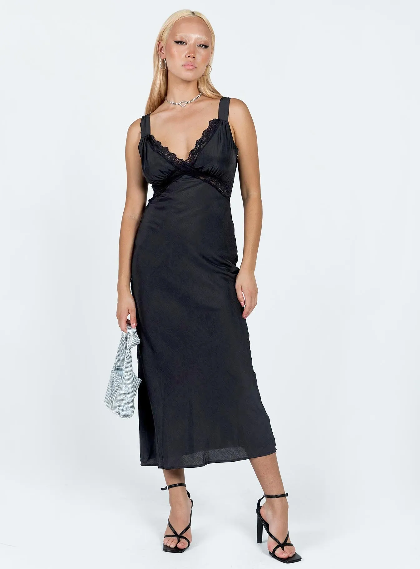Soft drape summer gown Hannelle Maxi Dress Black