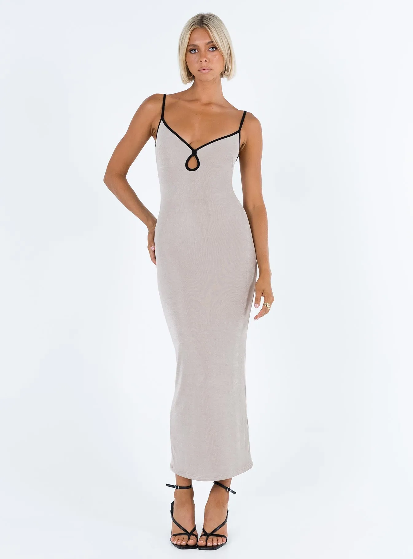 This maxi dress offers the perfect combination of comfort and elegance for everyday wear Ruby Shine Tahlia Maxi Dress Champagne