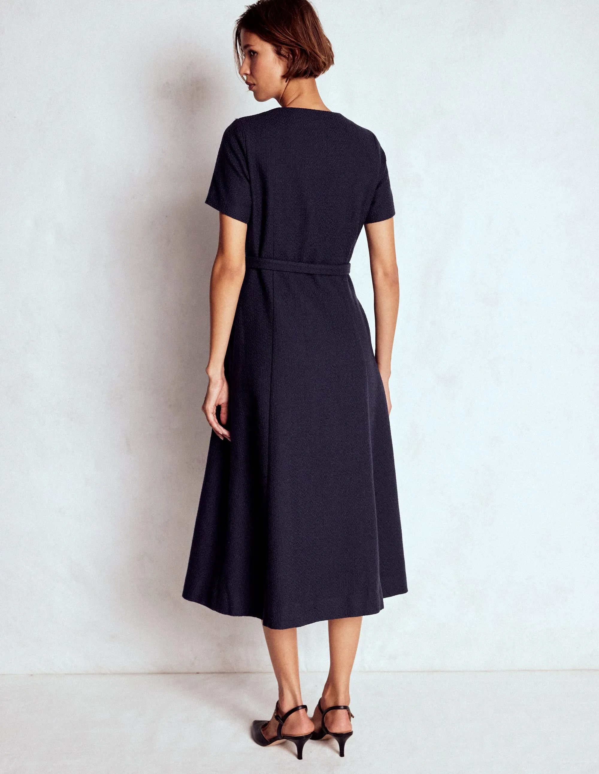 Charlotte Cotton Midi Dress-Navy Mist Valley