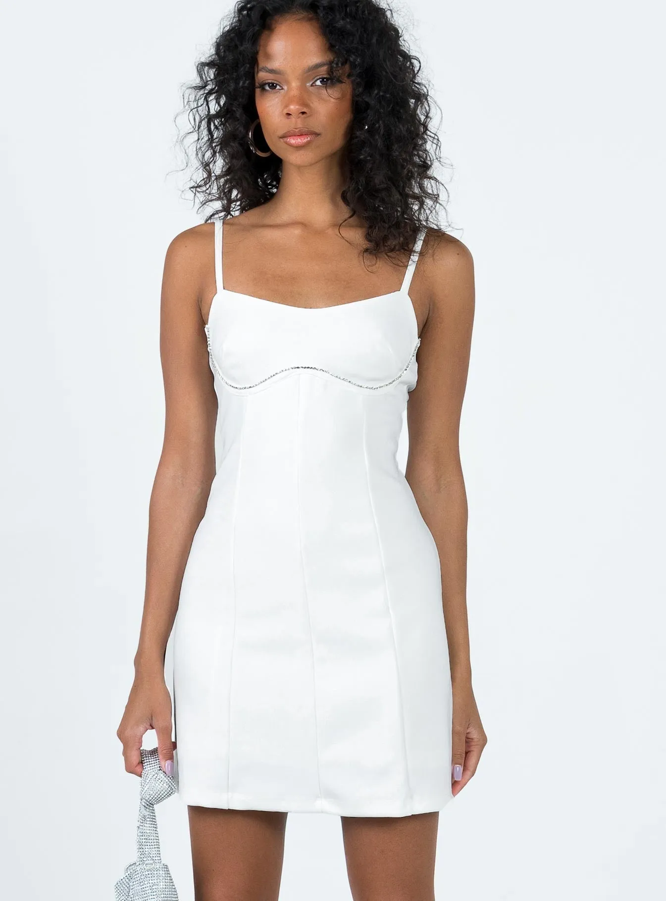 Lunara Mini Dress White Casual Chic Wear Stage Mode