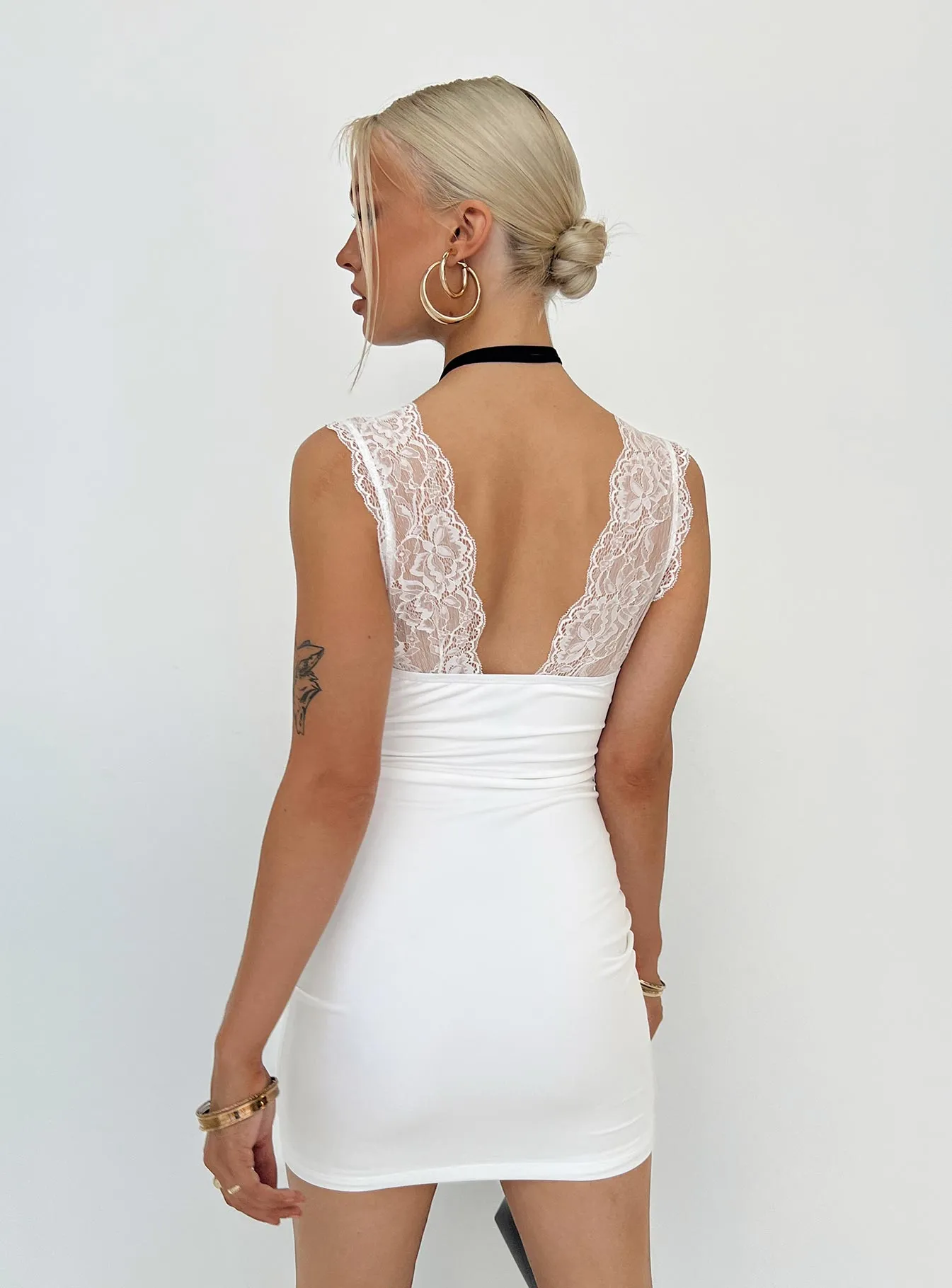 Typha Mini Dress White Chafe Guard