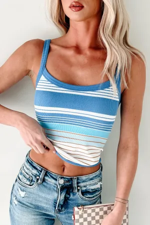high altitude use Life Is A Beach Striped Tank Top (Blue Combo)