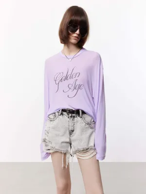 Eco Certified Fiber Simple Comfort Look Loose Long Sleeve T-shirt