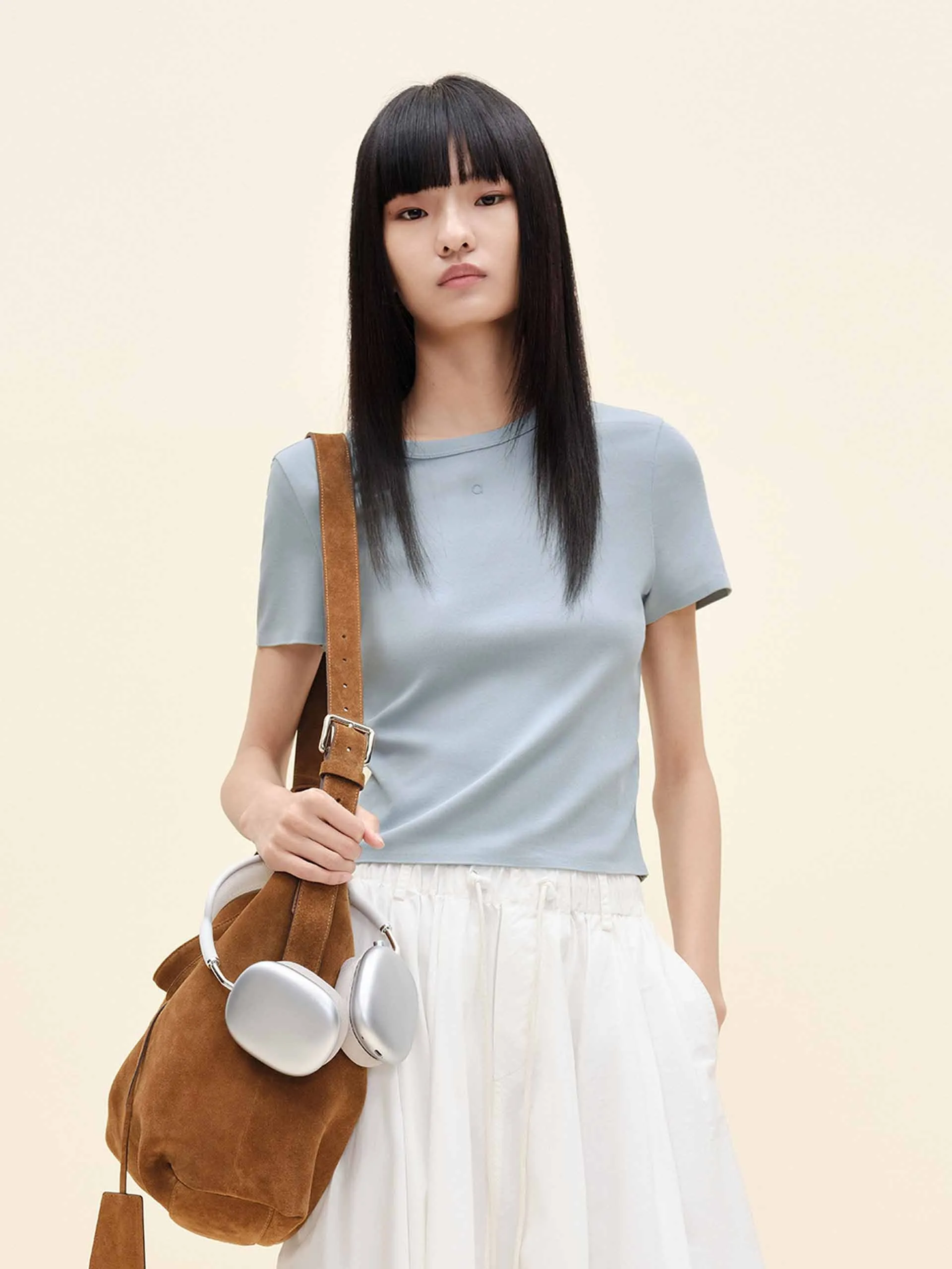 Light Style Trend Cotton Blend Slim T-shirt