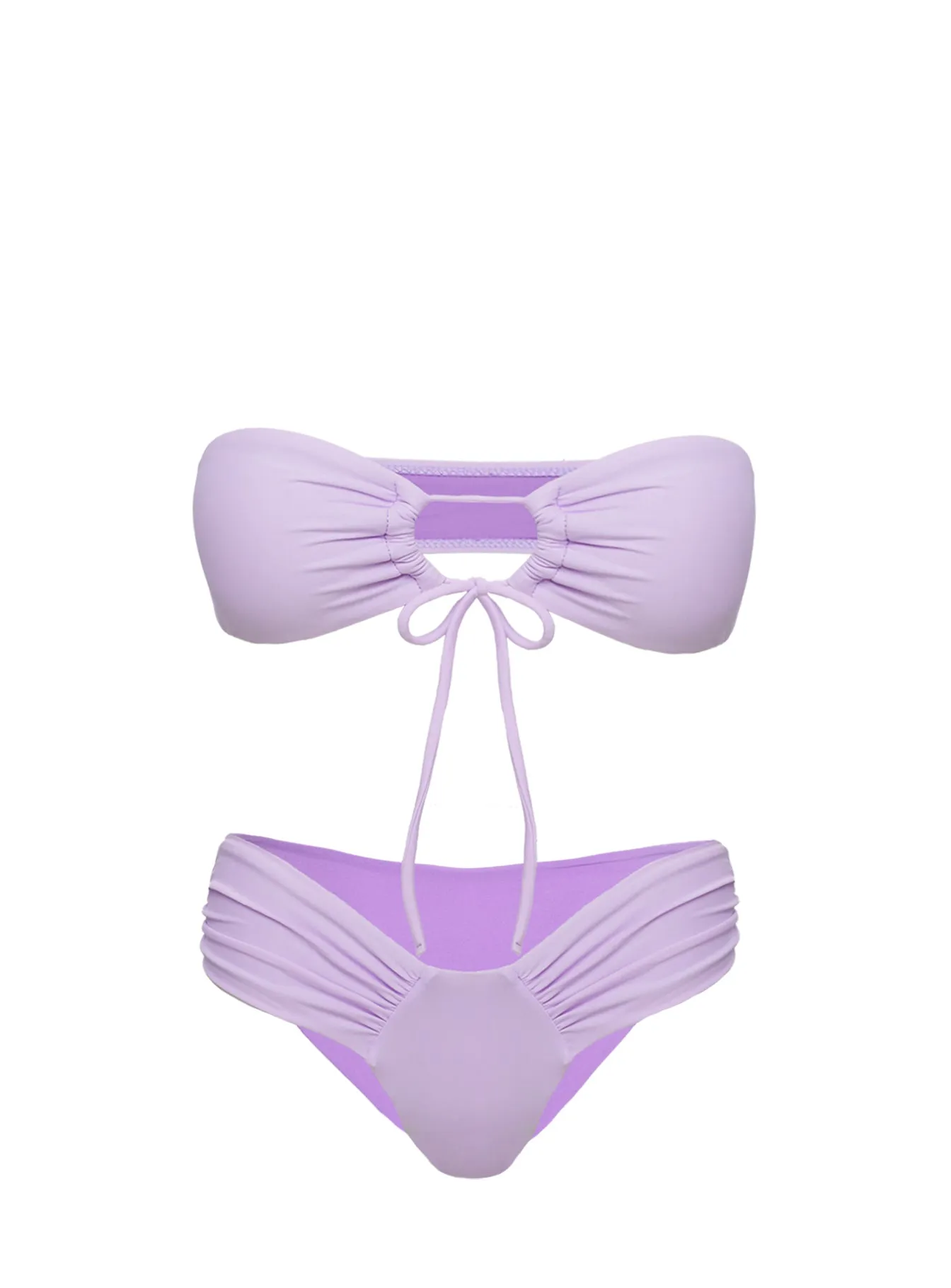 Quick Adjust Fasteners Tropical Vibes Bandeau Bikini Top Purple