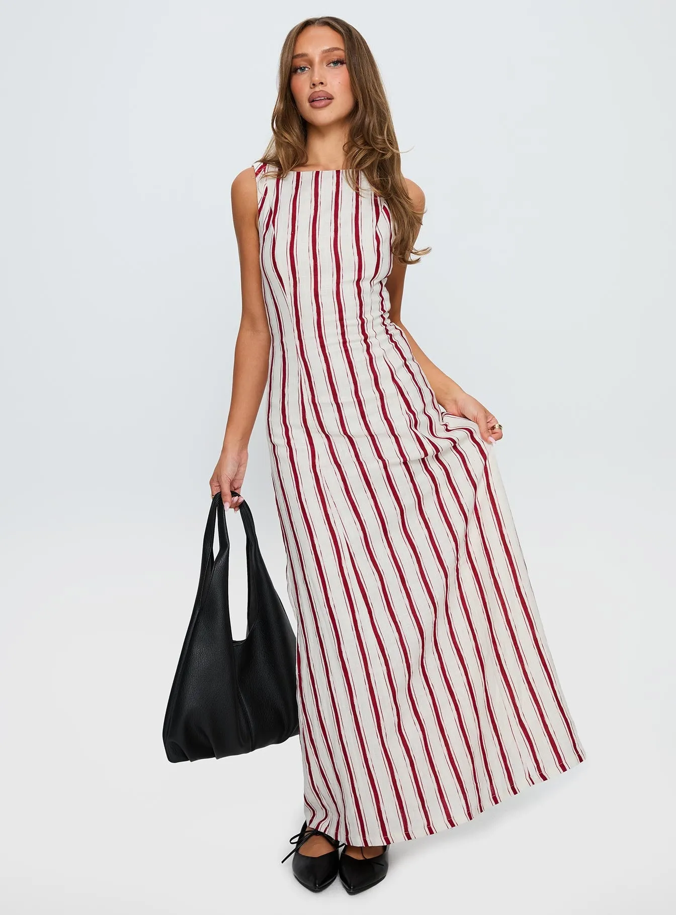 Lewisa Maxi Dress Red Stripe Dune Glow