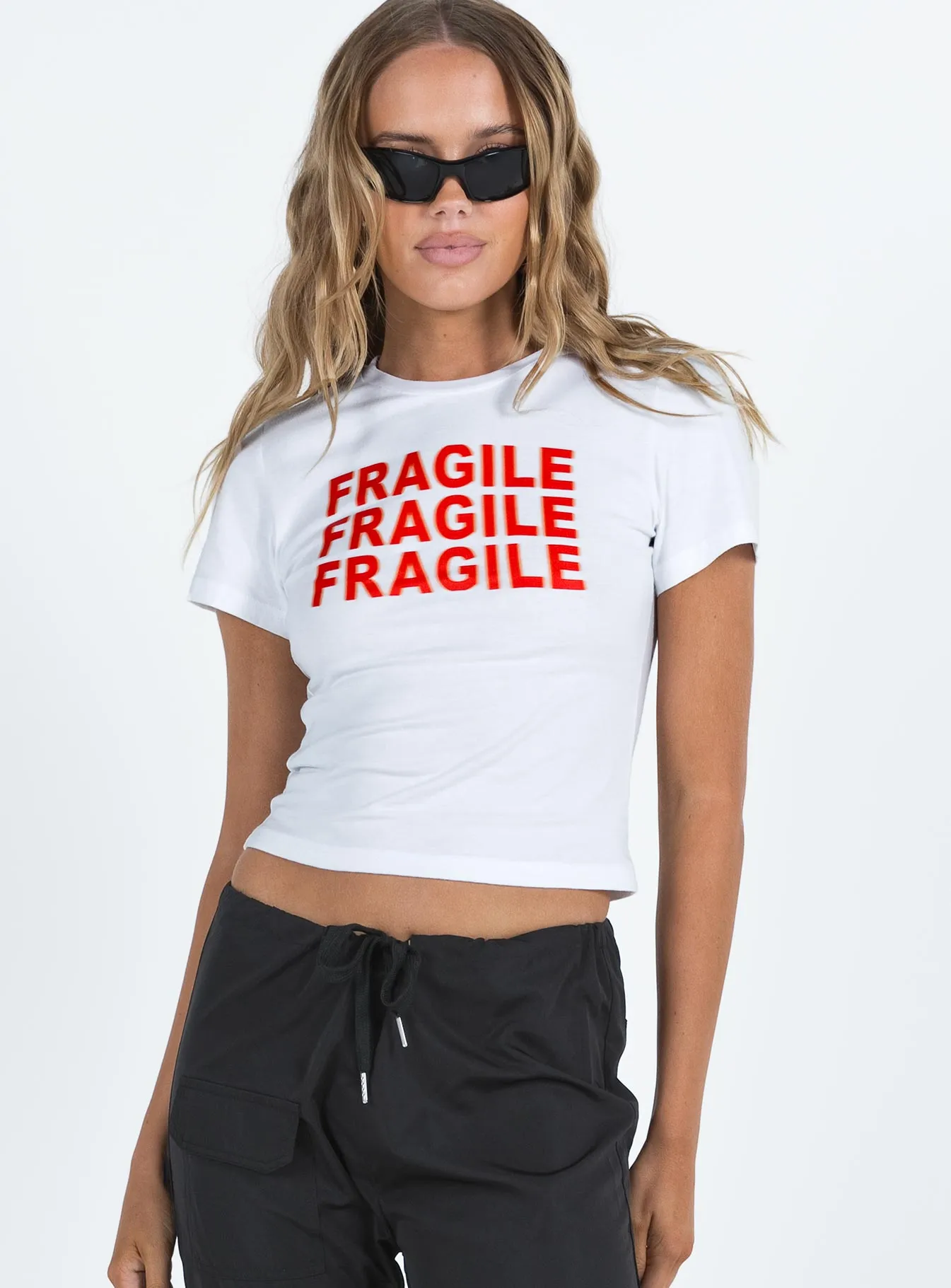 Everyday Style Flattering Design JGR & STN Fragile Baby Tee White