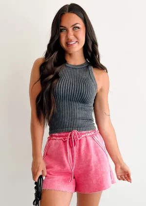Kinda Into It Ribbed Washed Zenana Tank (Black) Quick Access Pocket sonar detection