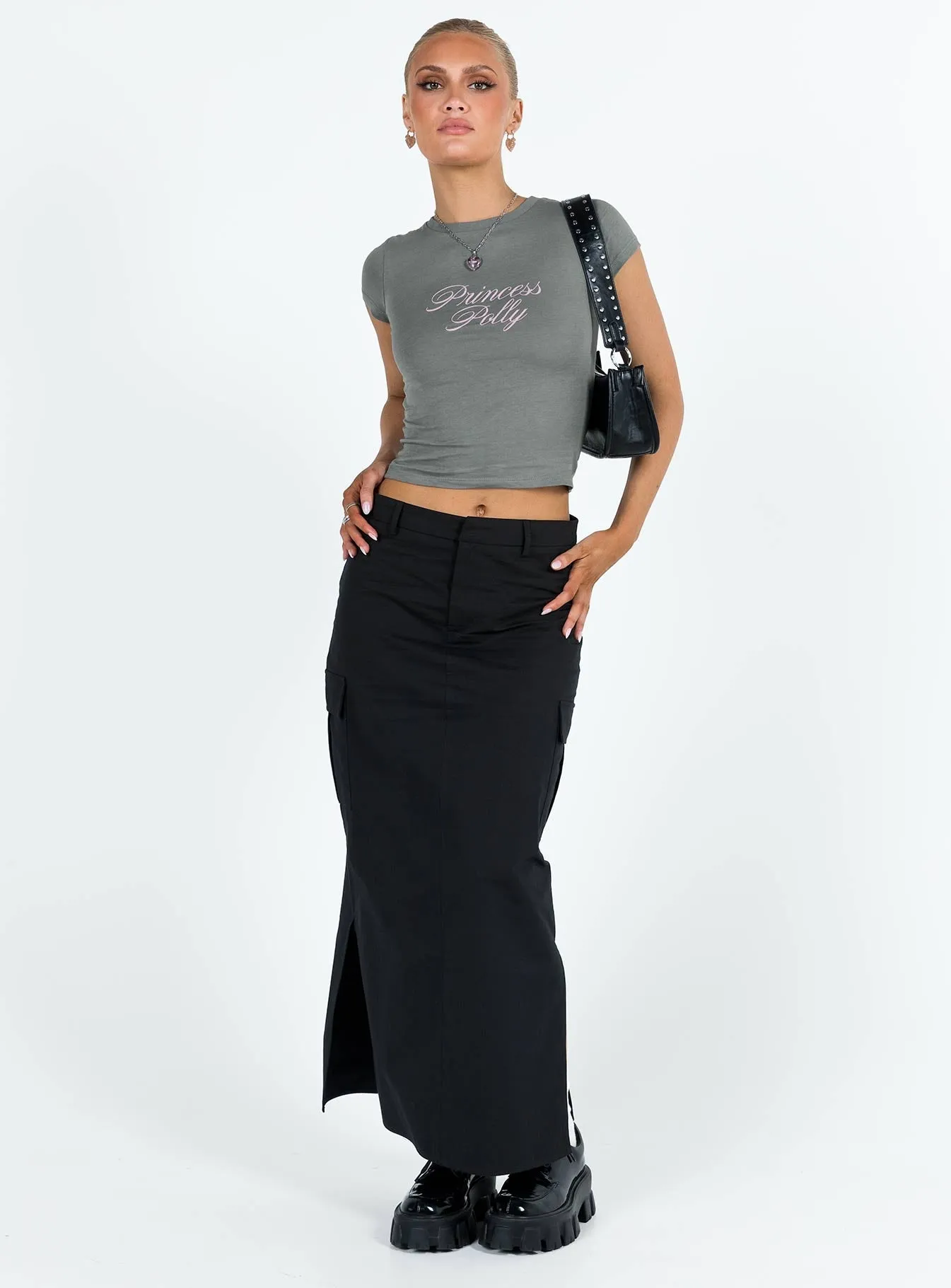 Stylish Wear discount offer Princess Polly Cursive Tee Grey / Pink