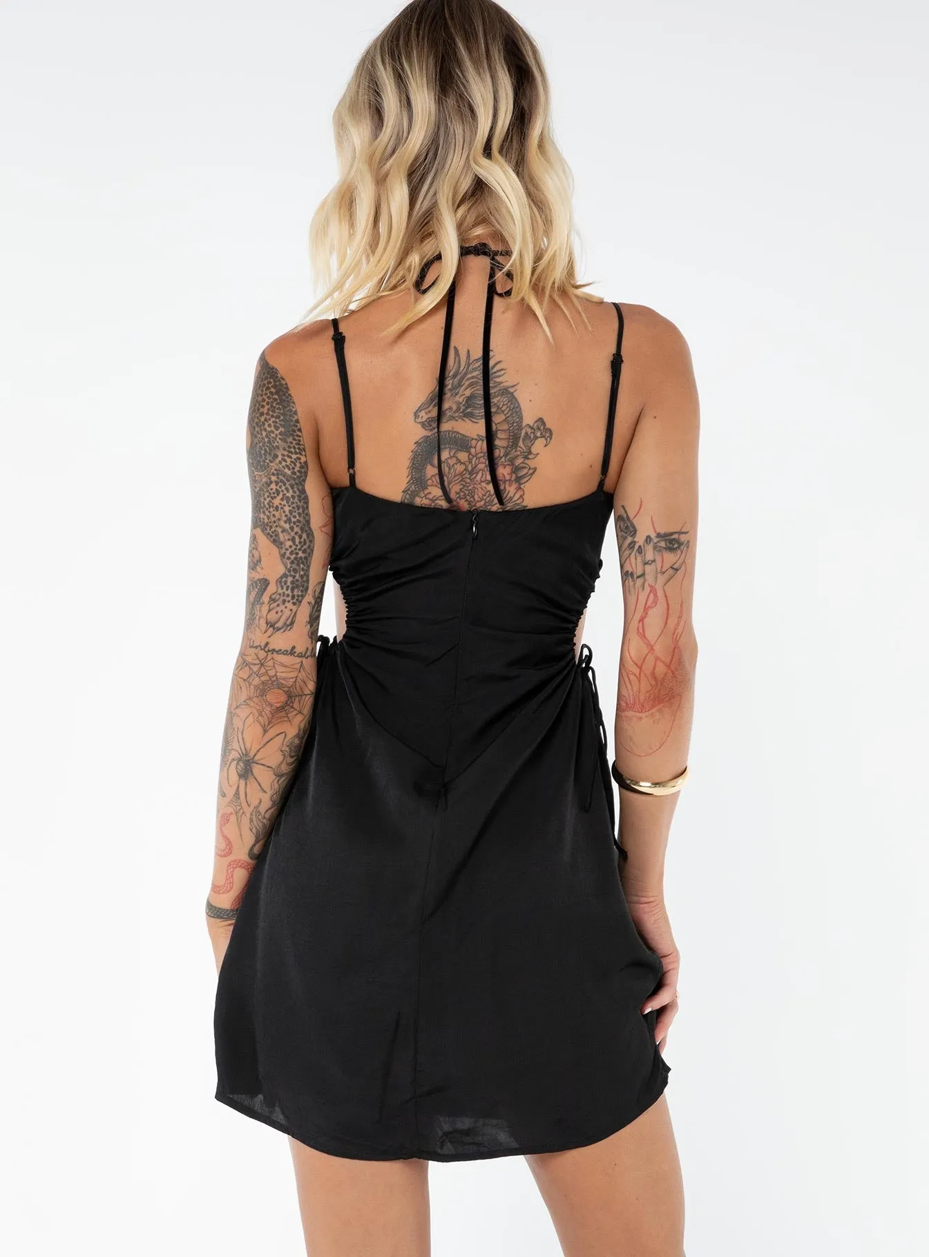 Hot Season Sleek Silhouette Hazel Cut Out Mini Dress Black Tall
