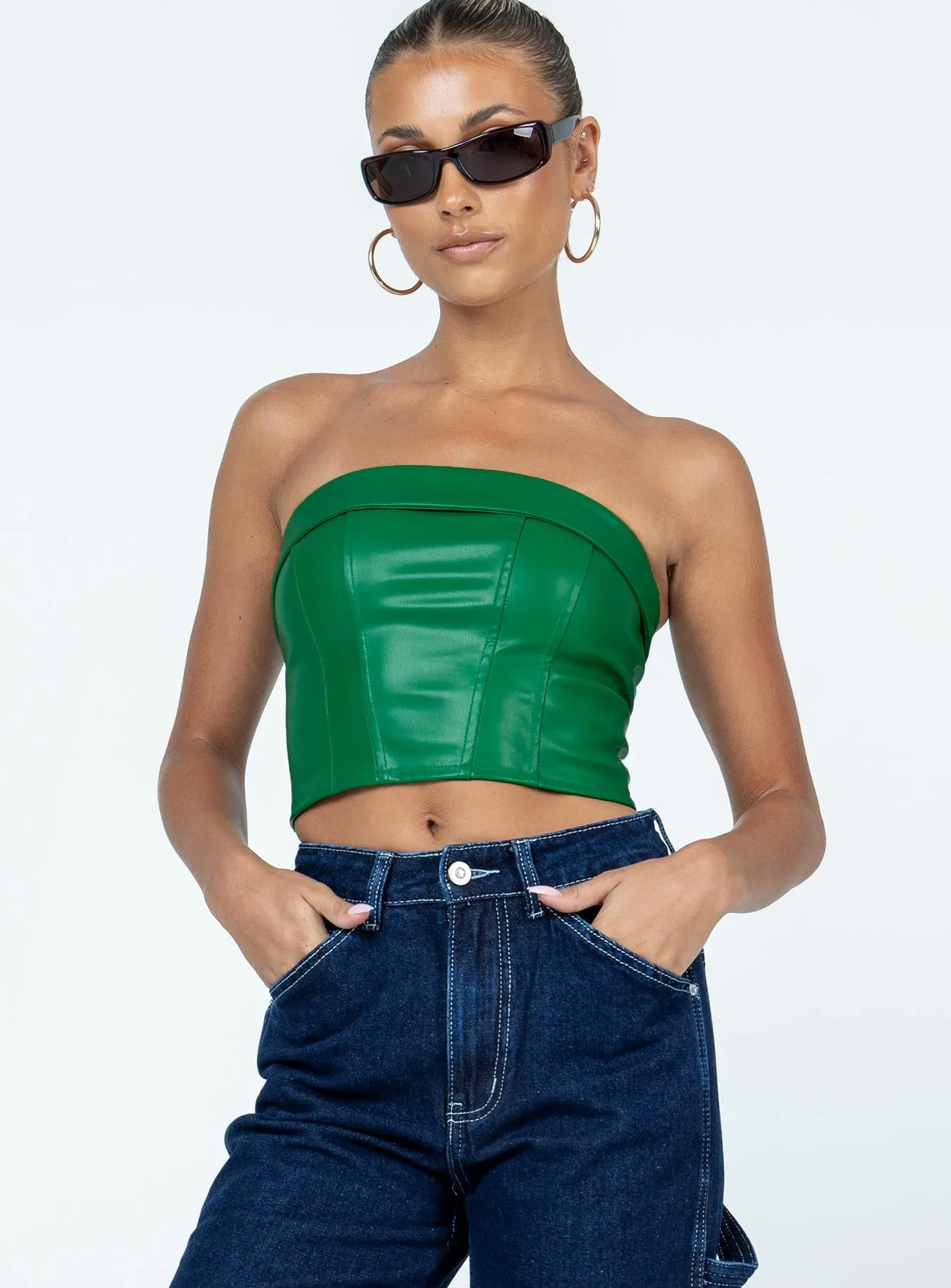 ErgonomicSleeves QuickDryTechnology Kirra Strapless PU Top Green