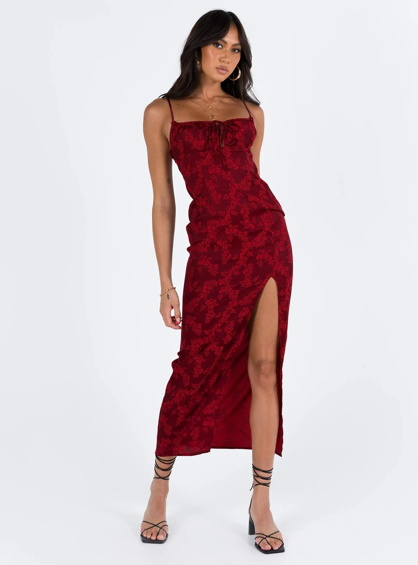 Noda Maxi Dress Burgundy Sea Breeze