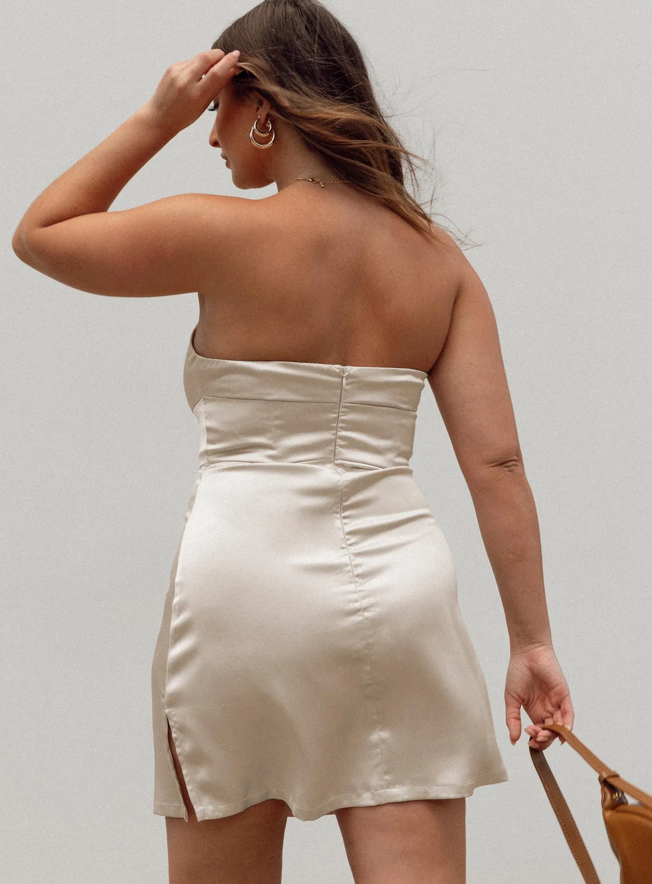 Soft fabric mini Belli Strapless Mini Dress Champagne
