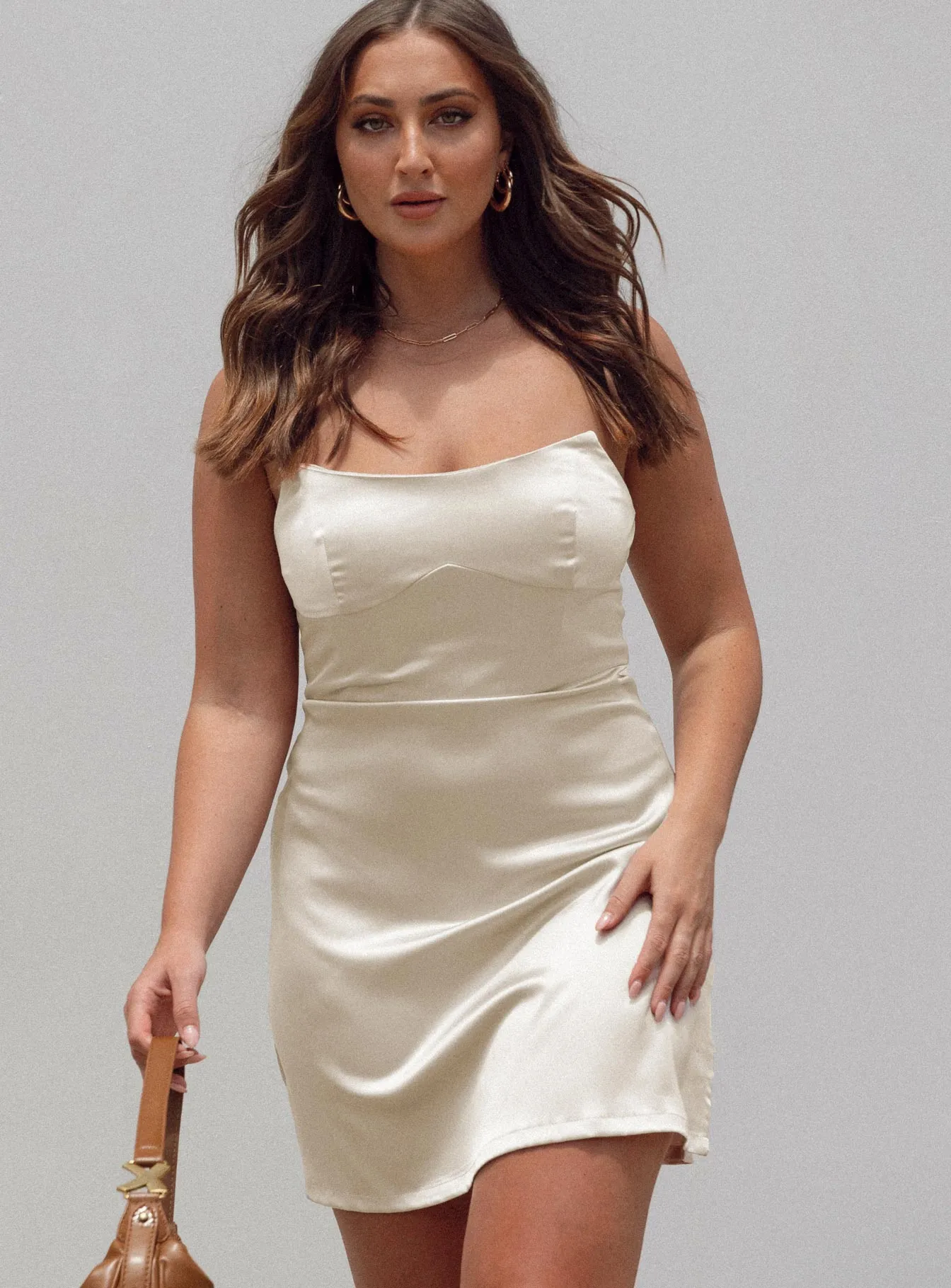 Belli Strapless Mini Dress Champagne Flash Mode