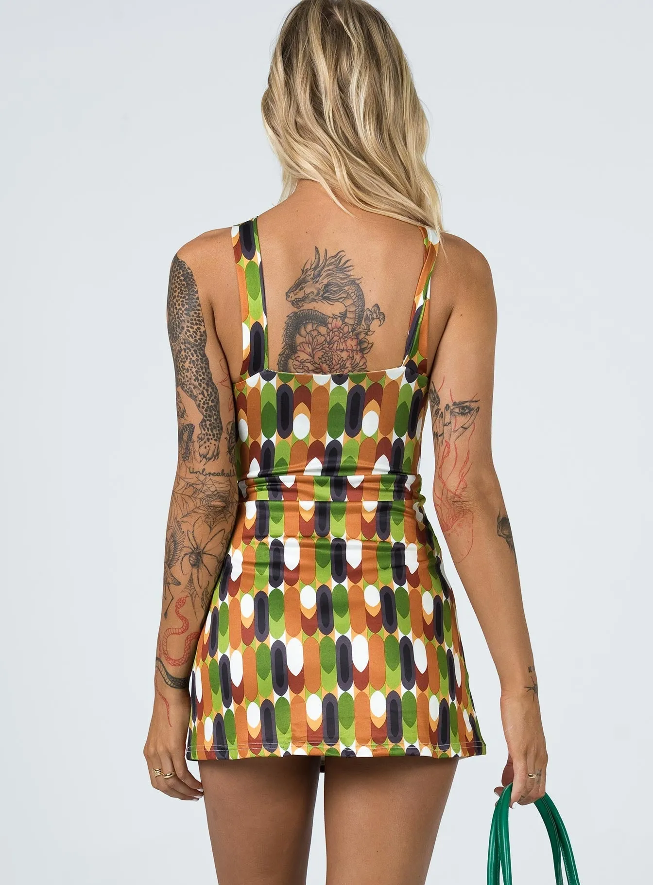 Kelani Mini Dress Orange Multi Stage Mode Edge Warm