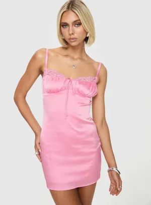 Lullaby Mini Dress Pink High Thread Count Cotton Stage Light