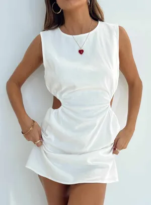 Scalloped Edge Detailing Mayzie Mini Dress White