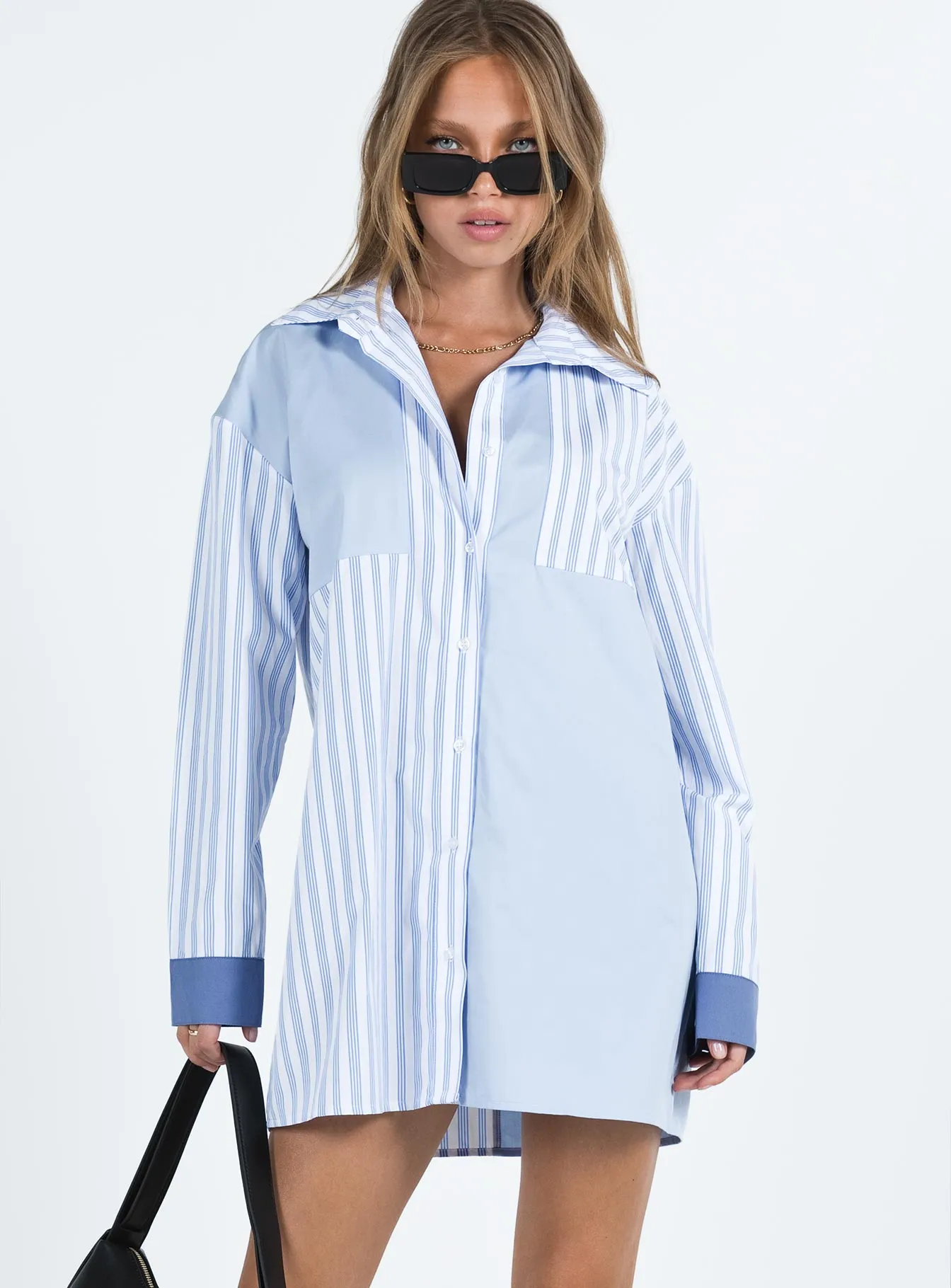Rouni Shirt Dress White / Blue Youthful Vibe Shine Fresh