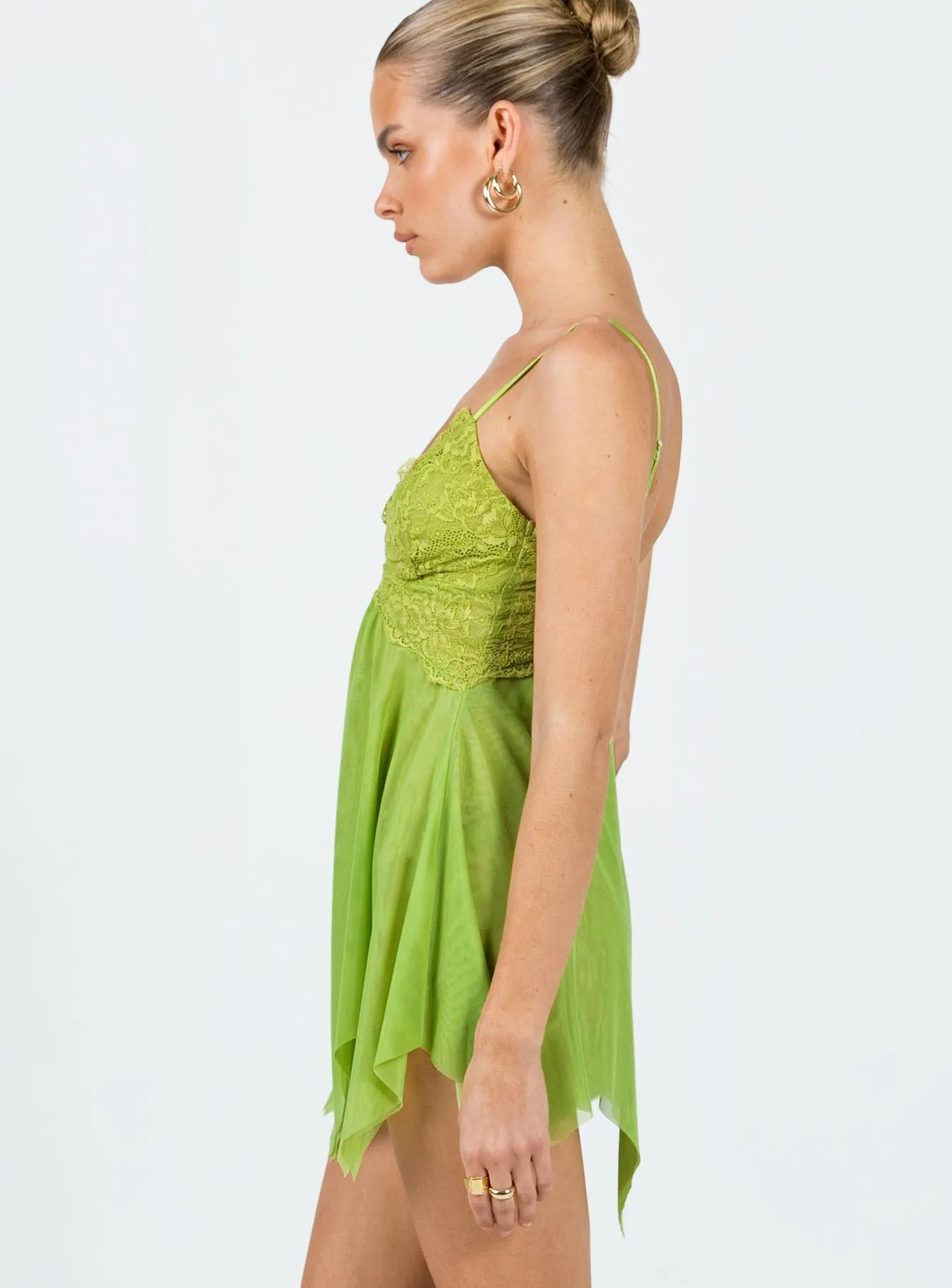 Trend Mode Fade Resistant Tinker Mini Dress Green