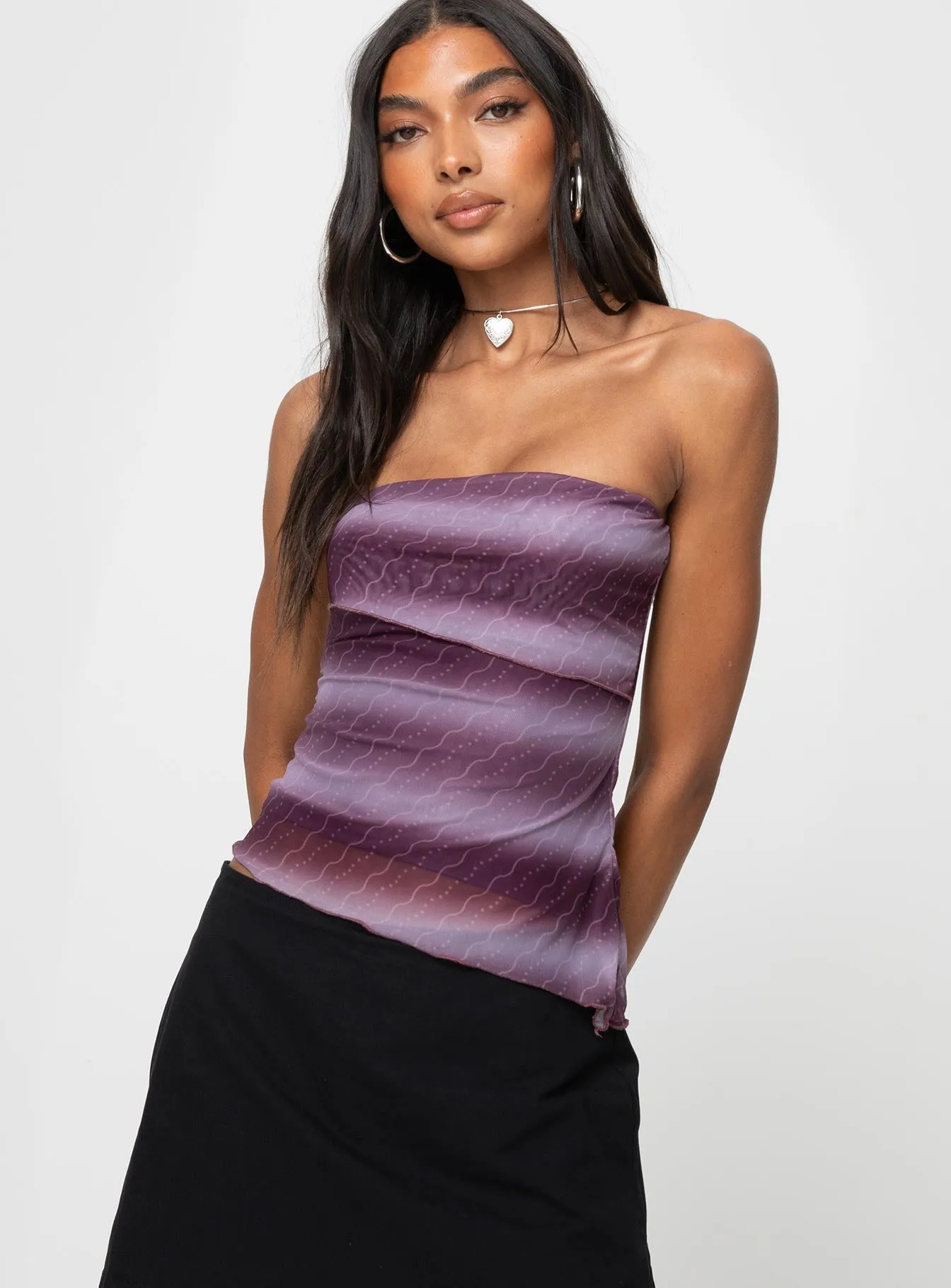 Devia Strapless Top Purple Soft Touch Fabric